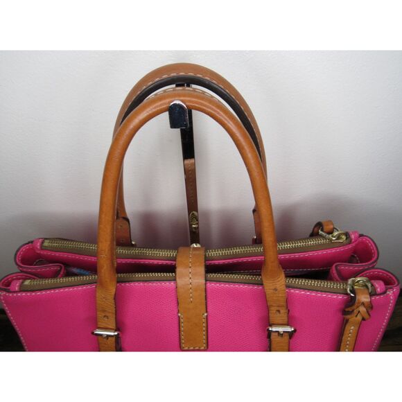RARE Dooney & Bourke Fuchsia Tote – Rainbow Chevron Lining – Lucca Collection - Picture 7 of 15